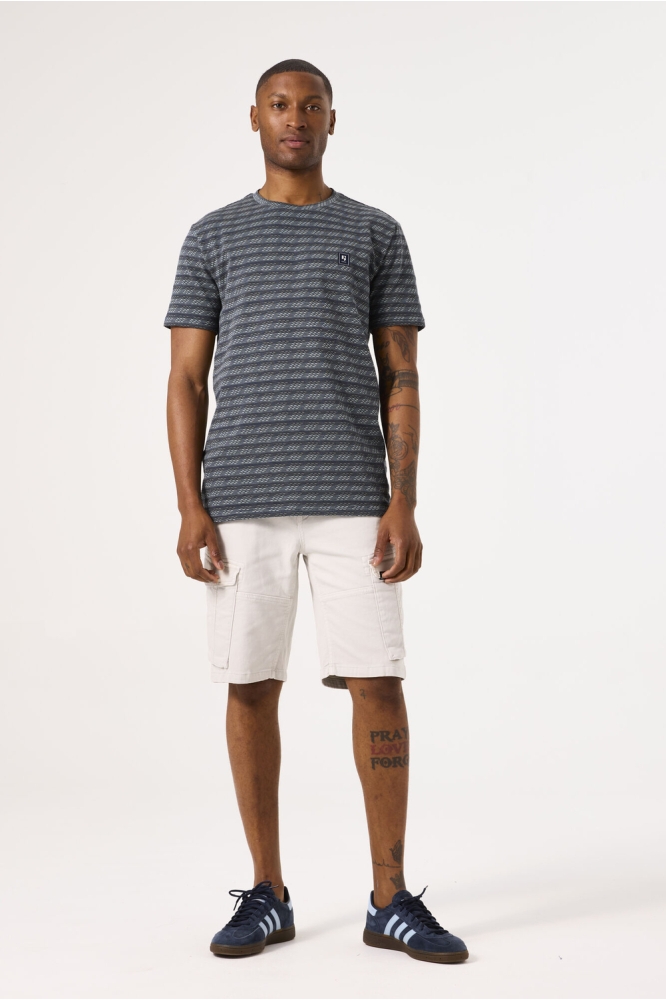 GESTREEPT T SHIRT D51004 2050 SAGE GREEN